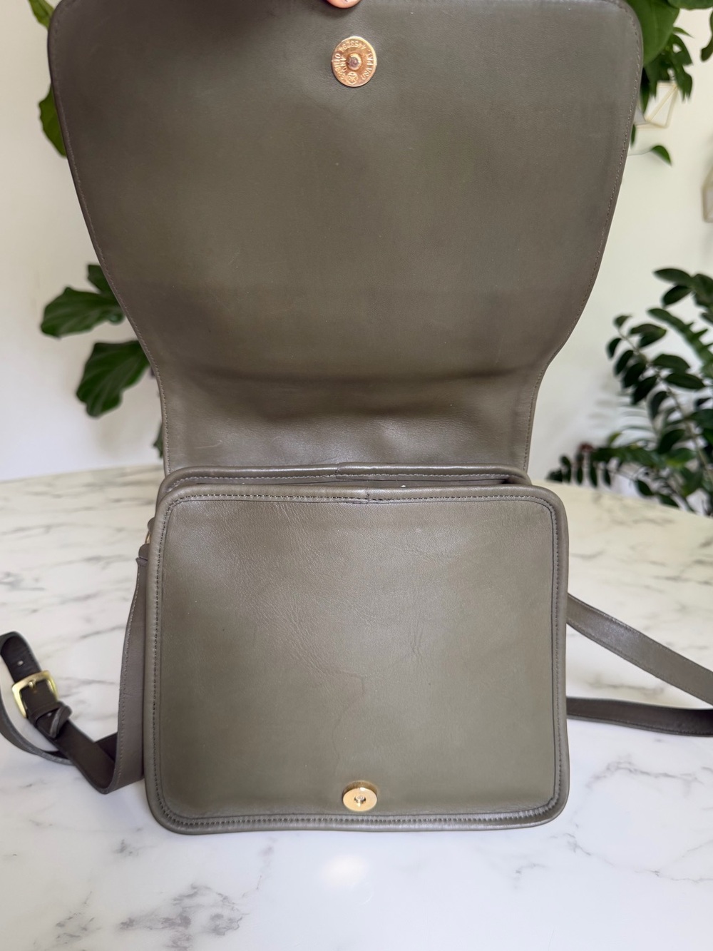 Coach Vintage Tribeca Flap Leather Crossbody Bag 9092 Loden Green 90's USA - Picture 11 of 16